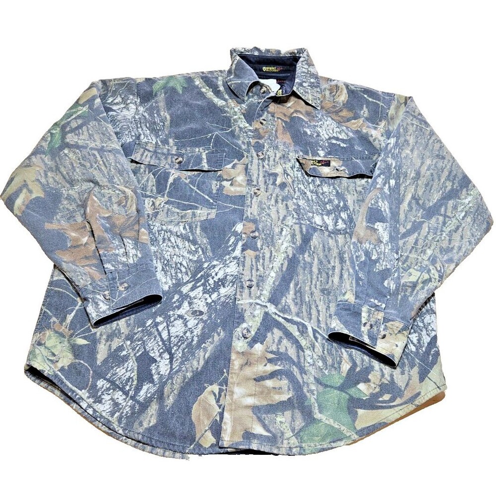 Scent Blocker Plus Shirt Mens medium Mossy Oak Hardwoods Camouflage Hunting camo